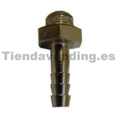 Racor recto 1/8 espiga 6mm niquelado
