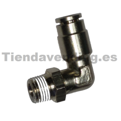 Entronque codo rosca 1/8" x 6 mm toma rápida (Compatible)