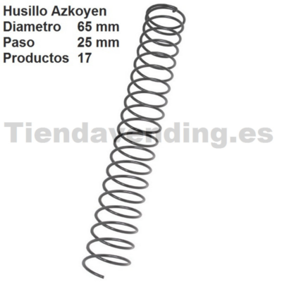 Husillo ø 65 paso 25 negro giro derecha snack Azkoyen